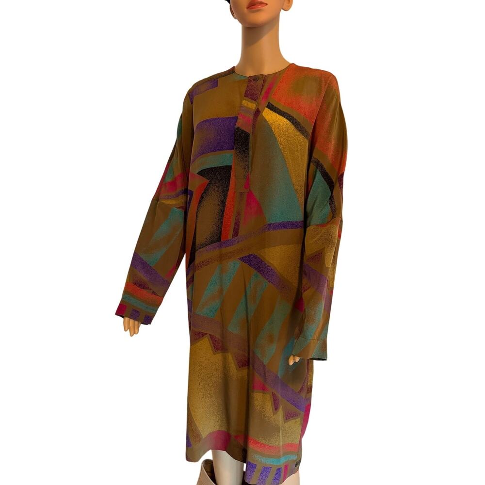 Ellen Tracy Multicolor Silk Dress, Women's Size 8